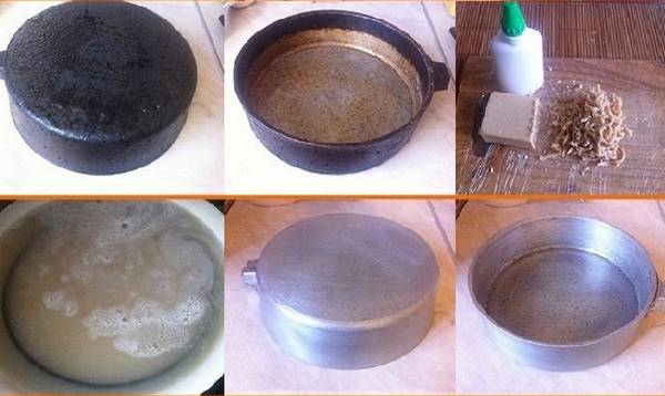 Как можно очистить сковороду от застарелого нагара? - фото