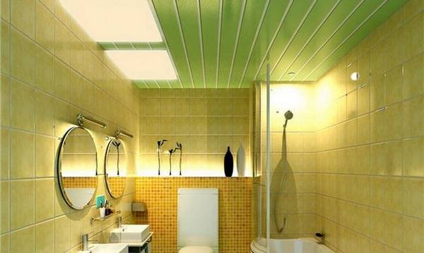 Как делают потолок в ванную из пластиковых панелей? с фото